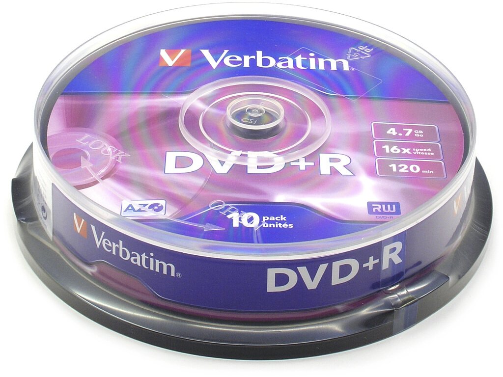 Verbatim DVD+R 4,7GB 16x SPINDL (10pack)